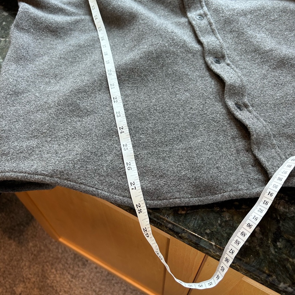 J. Peterman Wool and Cashmere Blend Button Down Grey Shirt. Thick. Outdoor. XL - Picture 11 of 11